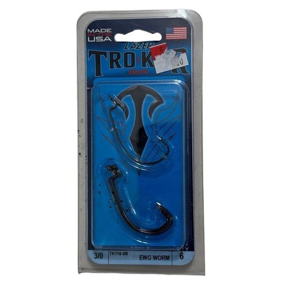 lazer tro kar trokar ewg worm extra wide gap hook tk110-3/0 senko 3/0 - 6 Pack - Picture 1 of 5